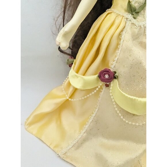 vtg. Disney Princess Belle Beauty and The Best Porcelain Doll 16” w/ stand - Picture 14 of 14